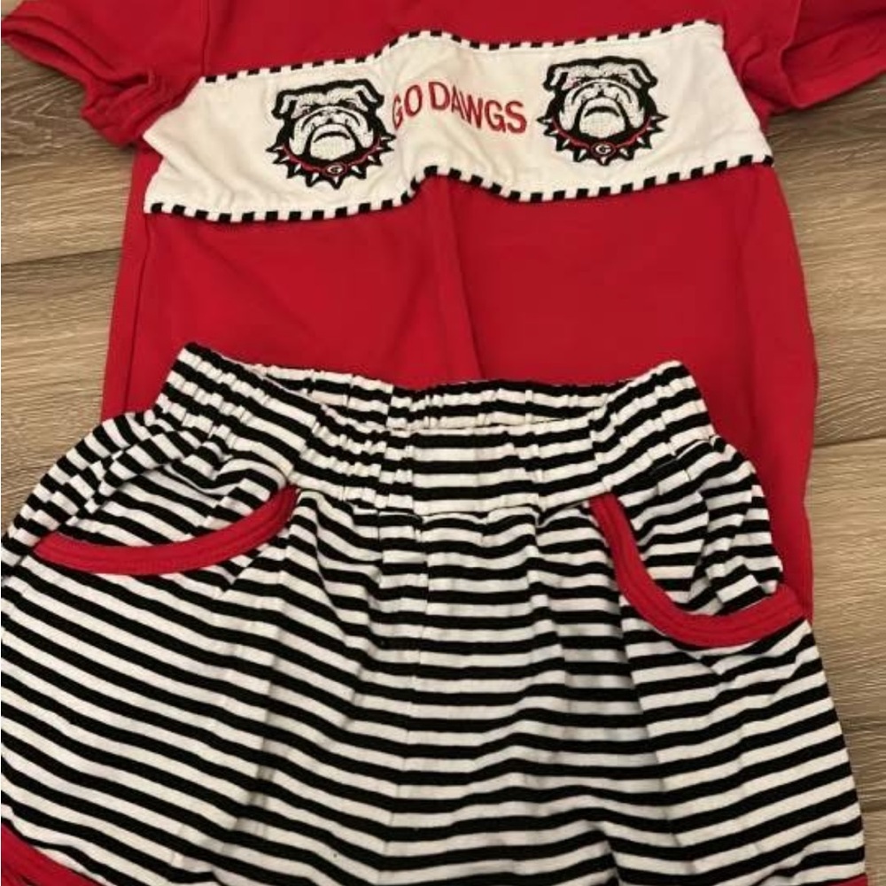 UGA Kids Striped Black and White Shorts